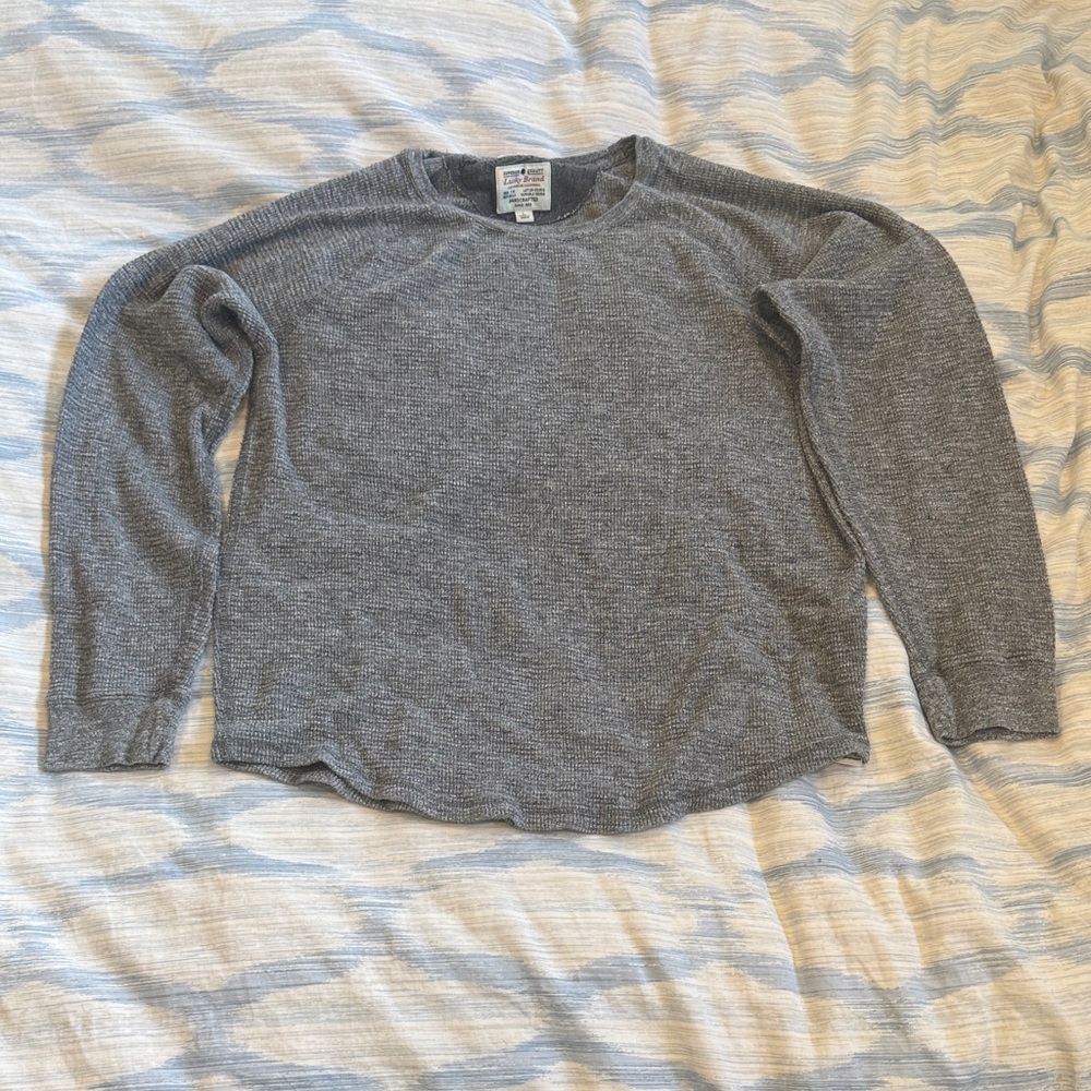 Lucky Brand Charcoal waffle print Knit shirt